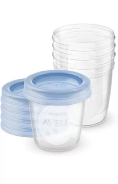 Philips Avent Reusable 180ml Breast Milk Storage Cups with Lids 5 Pack