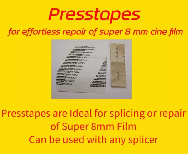 Presstapes for the repair of Super  8mm  cine film