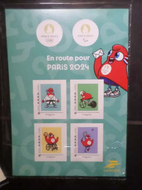 PARIS 2024 FRANCE COLLECTOR 4 timbres JEUX OLYMPIQUES SPORTS neuf** MNH