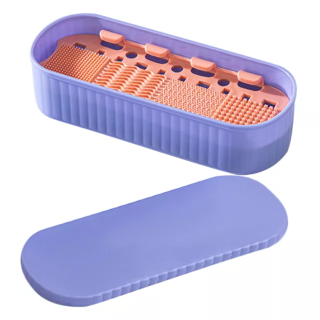 Cepillo de maquillaje secadora caja de almacenamiento soporte solución de limpieza polvo soplado