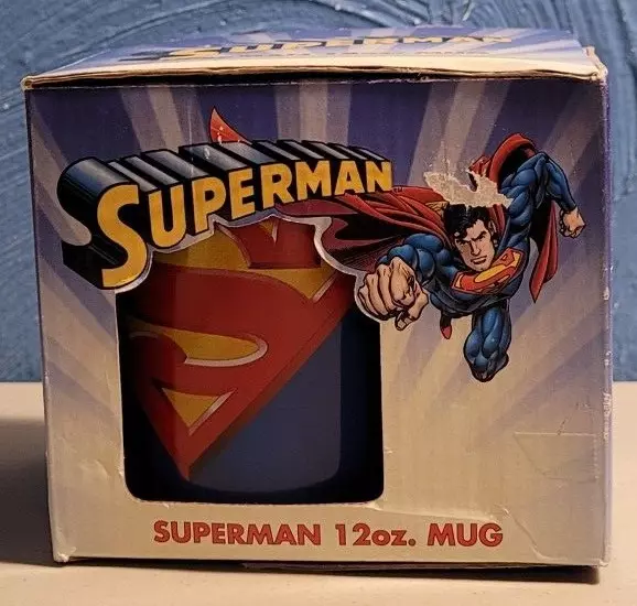 Superman Coffee Mug Cup Blue 12 Oz TM & DC Comics ~NIB~