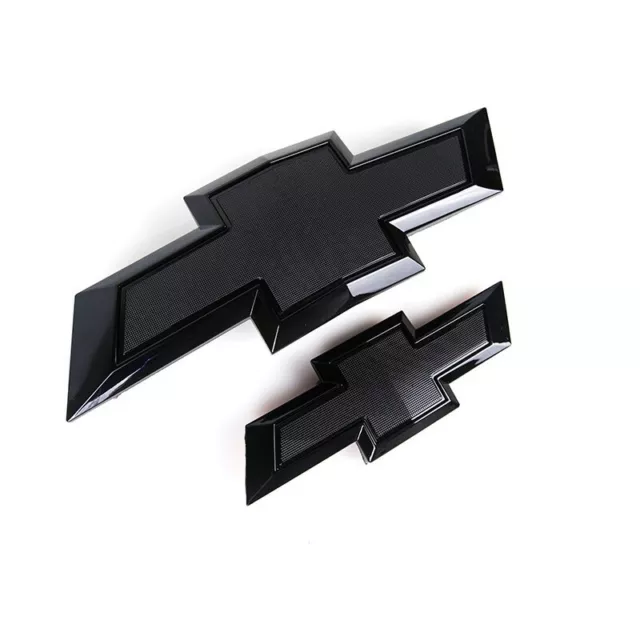 Fit 2015-2020 Chevrolet Tahoe Suburban All Black Bowtie Emblems Front & Rear