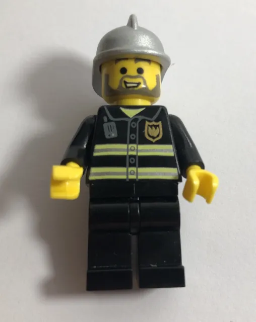 LEGO Minifigure, Vigili del Fuoco con Casco Argento, Barba, cty0004, Stazione dei Vigili del Fuoco