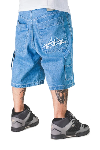 Bermuda Jean Baggy Homme - Style Hip-hop, Skate, Américain - 100% Coton - Fabriqué En Italie