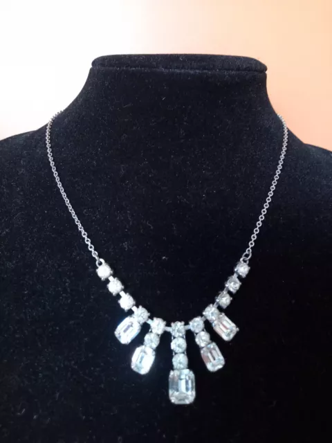 Vintage 50s Rhinestone Diamante Necklace. Circa 1953. Sustainable. Gift Wrapped.