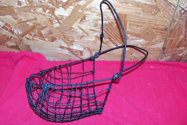 Antique Wire Horse Muzzle Old Vintage Equine Tack Mouth Head Primitive Basket