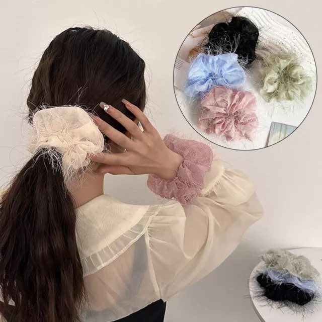 Accessoires Pour Cheveux Gaze Gland Chouchous Plume Mousseline De Soie %