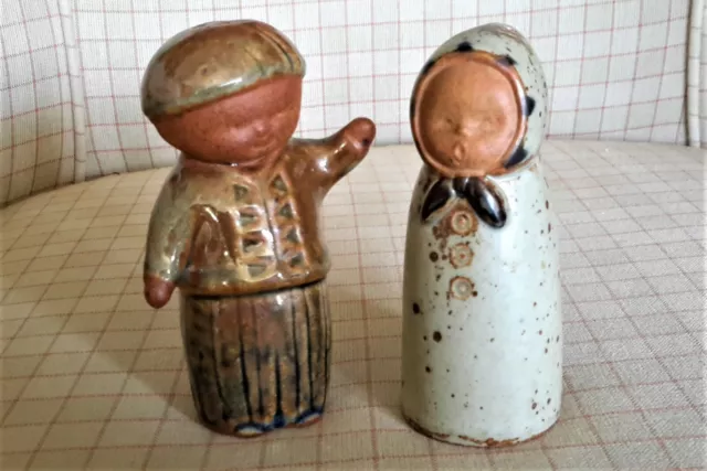 REDUCED! Vintage Swedish Art Pottery, Pair Salt/Pepper Shakers, JIE GANTOFTA