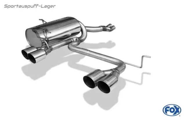 Fox Duplex Sportauspuff BMW 3er E46 320i 323i 325i 328i 330i in M3-Optik 2x90mm