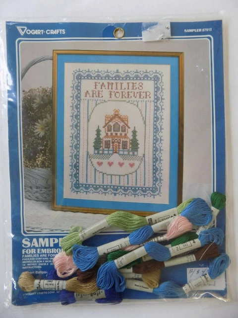 NUEVO hilo de bordado de colección Vogart Crafts FAMILIAS SON PARA SIEMPRE muestreador 8761I