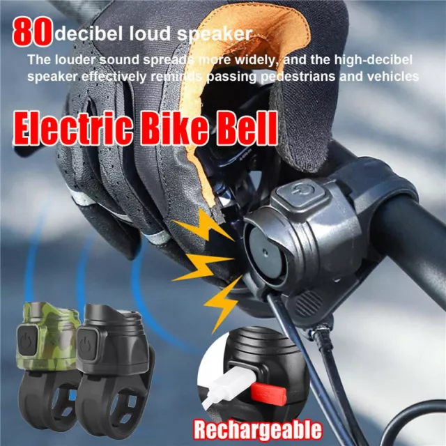 Bicycle Charging Horn 80dB Loud Bells Mountain Bike Electric MTB USB Charge