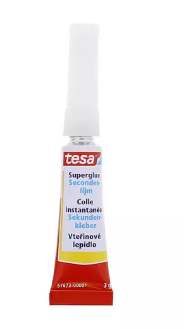 Colle Extra forte Super Glue TESA Plastic Metal verre ceramic Superglue tube 3g