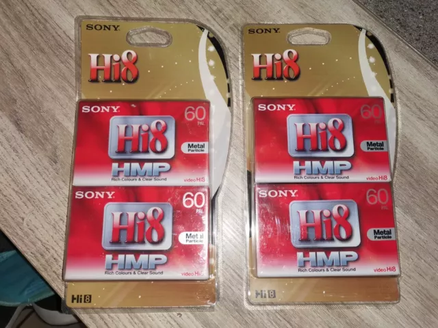 lot de 4 cassettes SONY HI8 60  60 minutes neuf sous blister