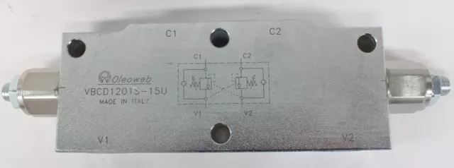 Dual Counter Balance, Over Centre Valve, Load Hold Valve 3/8" Bspp Italy