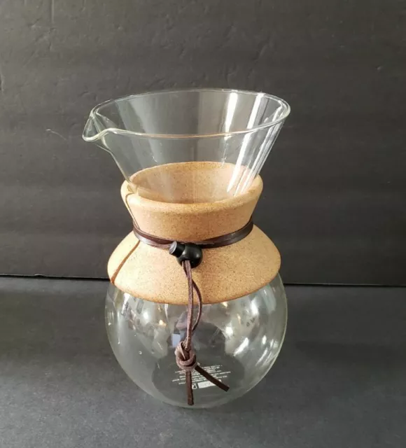 Bodum #157 Pour Over Carafe Glass Drip Coffee Pot Cork Band