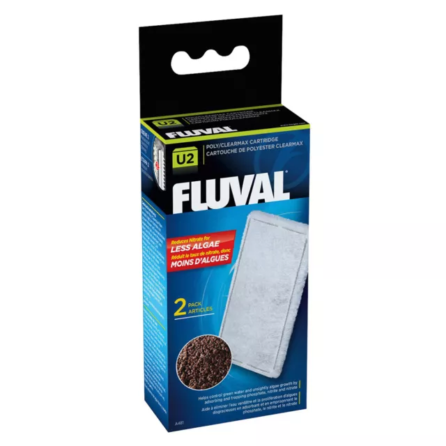 Fluval U2 Clearmax Cartouche Filtrante 2er Pack, Neuf