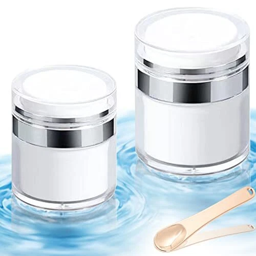 Airless Pump Jar Empty Acrylic Vacuum Face Cream Jar with Press Pump Travel S...