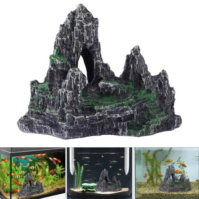 Aquarium Landscape Fish Tank Artificial Resin Rockery Stone Mountain Cave Decor