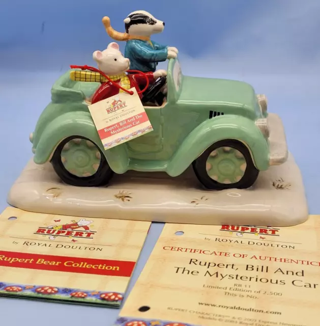 Royal Doulton Rupert Bear Bill And The Mysterious car With Certificate