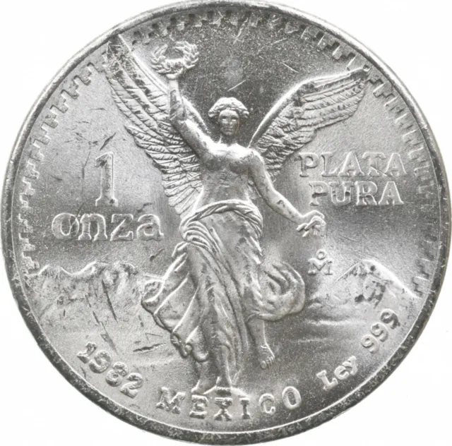Brilliant Uncirculated 1982 Mexico Libertad Onza 1 Troy Ounce .999 Silver *633