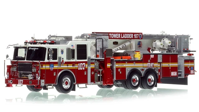 1/50 Fire Replicas FDNY 2012 Seagrave Attacker 95' Tower Ladder 107 Brooklyn New