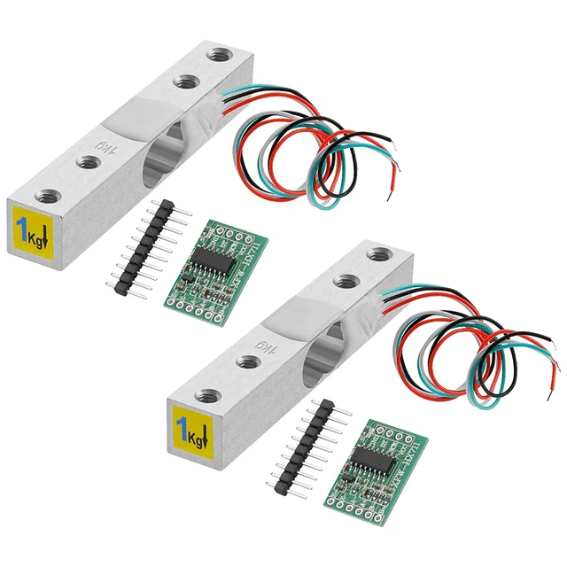 2 PACK 1KG Scale Load Cell Weight Sensor+HX711 Weighing Sensor 24bit AD ...