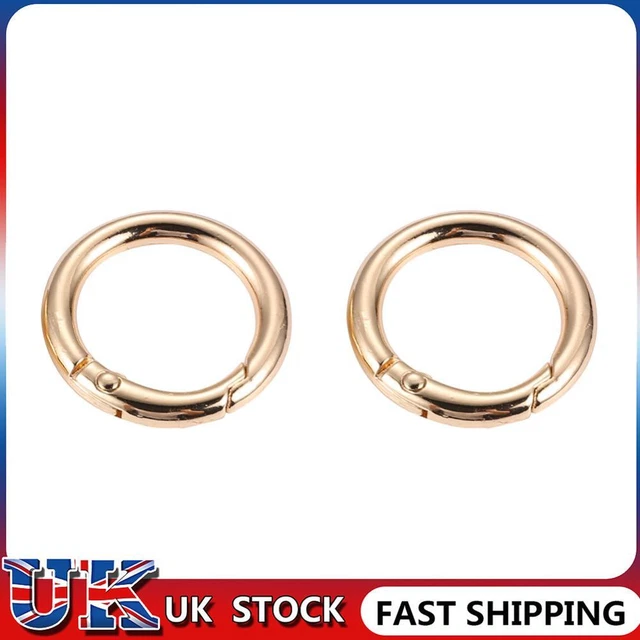 2pcs 2cm Metal Circle Trigger Rings DIY Accessories Alloy for Bag (Gold) ❀
