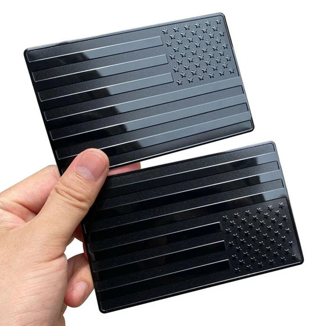 2Pcs American Flag Emblem Badge Stickers Car Trunk Fender Decal Aluminum Alloy
