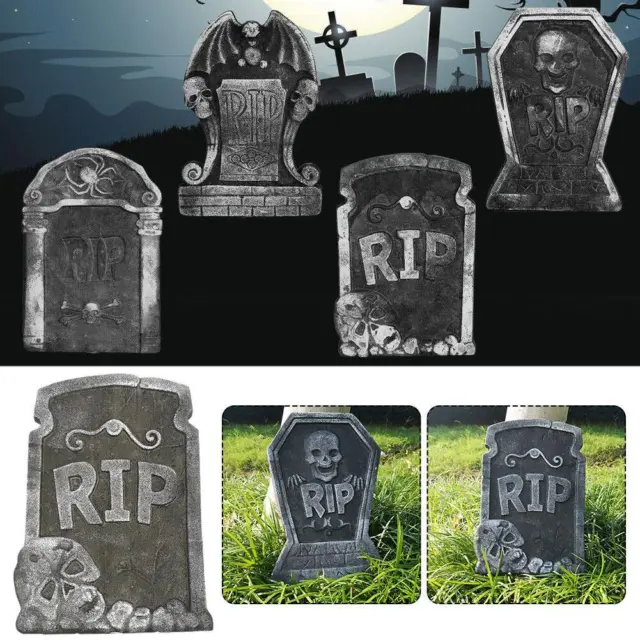 Foam Halloween Stakes Scary Tombstones Cemetery Decoration Outdoor Props P7Q0