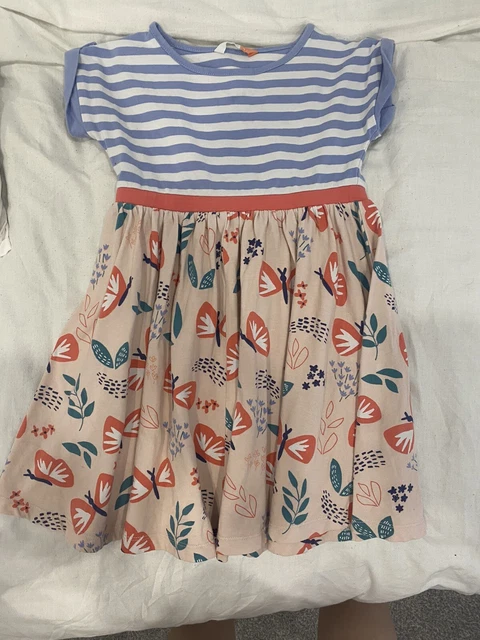 John Lewis Girls Dress Age 4 Years Kids Child's Floral Blue Stripe Summer