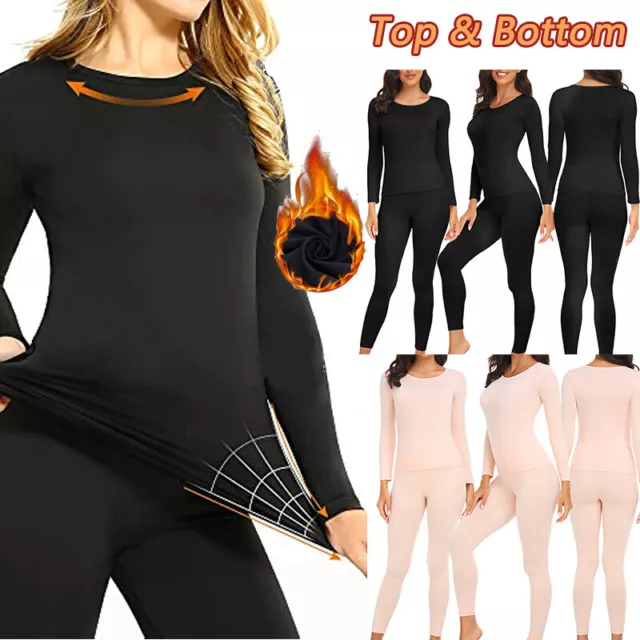 Women's Thermal Underwear Set Fleece Lined Long Johns Base Layer