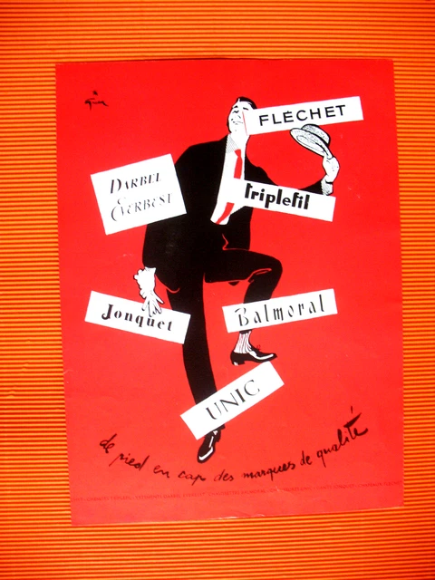 Publicite De Presse Marques De Qualite Balmoral Etc. Illustrateur Gruau Ad 1955