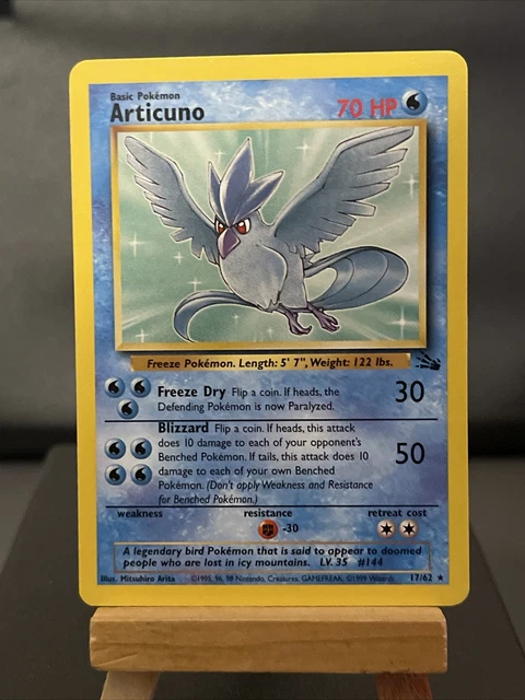 Pokemon Card Articuno 17/62 Non Holo Rare Fossil Set 1999 WOTC NM