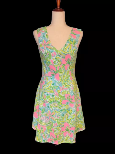 Lilly Pulitzer Dress Dahlia Fit Flare Coconut Jungle Print Women’s S Resortwear