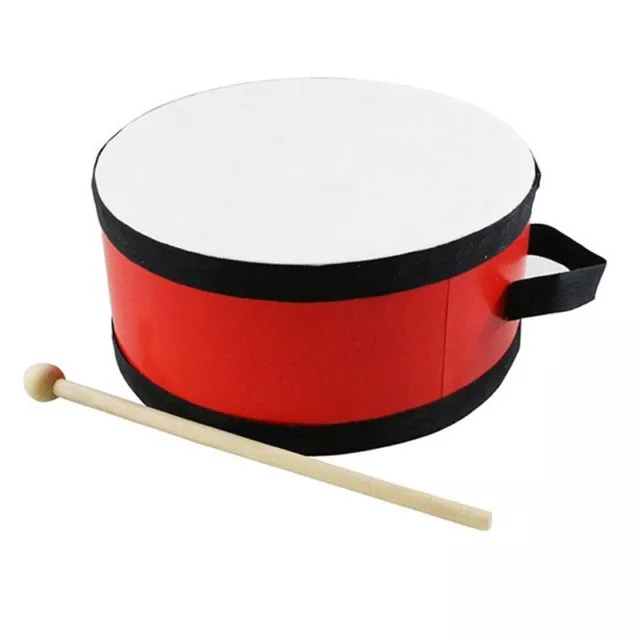 Portable Wooden Polyester Skin Tambourine Drum with Drumstick Percussion3086