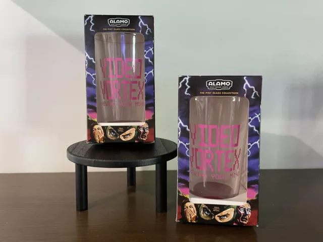 Alamo Drafthouse Video Vortex Pint Glass Set of Two 2 NIB