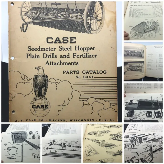 1952 CASE Seedmeter Steel Hopper Plain Drills Fertilizer Attachmts PARTS CATALOG