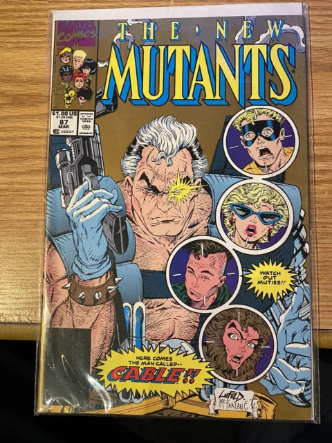 The New Mutants 87 Marvel comic March 1990 gold Cable first appearance