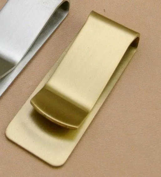 Matte Silver Gold Stainless Steel Money Clip Note Thin Cash Wallet Card Holder