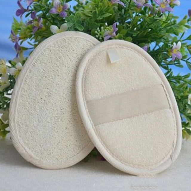 Guante de baño para frotar espalda Luffa Pad Peeling fibra vegetal lavavajillas
