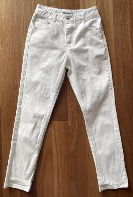 Country Road Ladies white Mid Rise Skinny Leg Tapered Stretch Denim Jeans 4