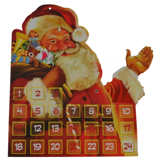 Calendrier De L'Avent Père Noël en Carton Due Esse Avec Caselline 25x33 CM