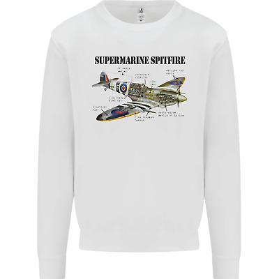 Supermarine Spitfire Infopic Kids Sweatshirt Jumper