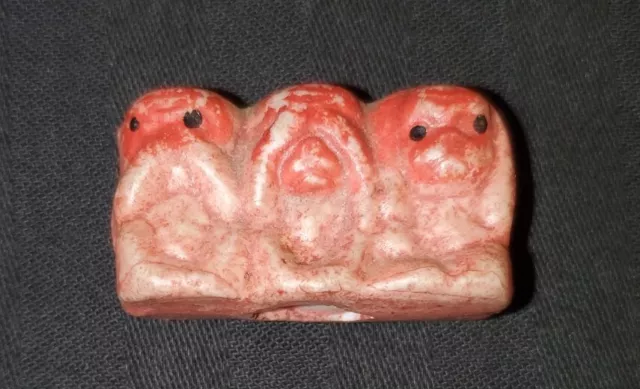Small 3 Wise Monkeys See No Evil Hear No Evil Speak No Evil Fig. Japan Bisque