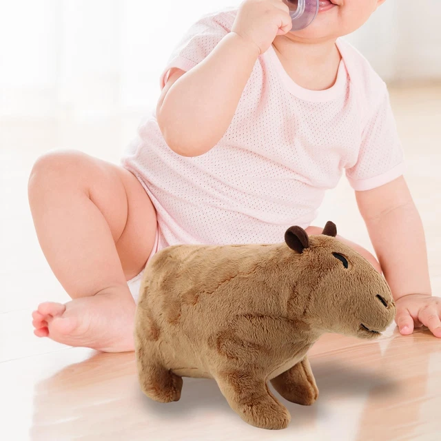 Colcolo Capybara Peluche Cadeaux créatifs Dessin animé Accessoires Photo Voiture réaliste décoratif Animal en Peluche en Peluche pour garçons Filles Enfants, Fleur Jaune