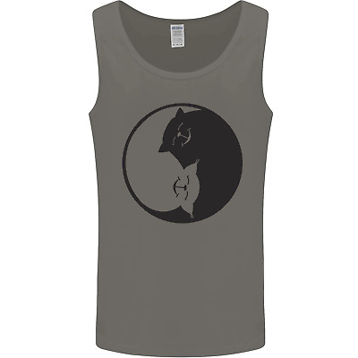 Yin Yang Cat Lover Funny Kitten Pet Mens Vest Tank Top