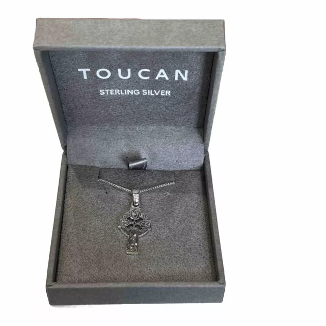 Toucan sterling silver 18 Inch Scottish Iona Cross Pendant Necklace