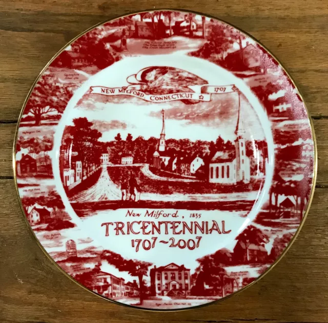 New Milford CT Tricentennial Plate, 1707-2007, Limited Edition and Numbered