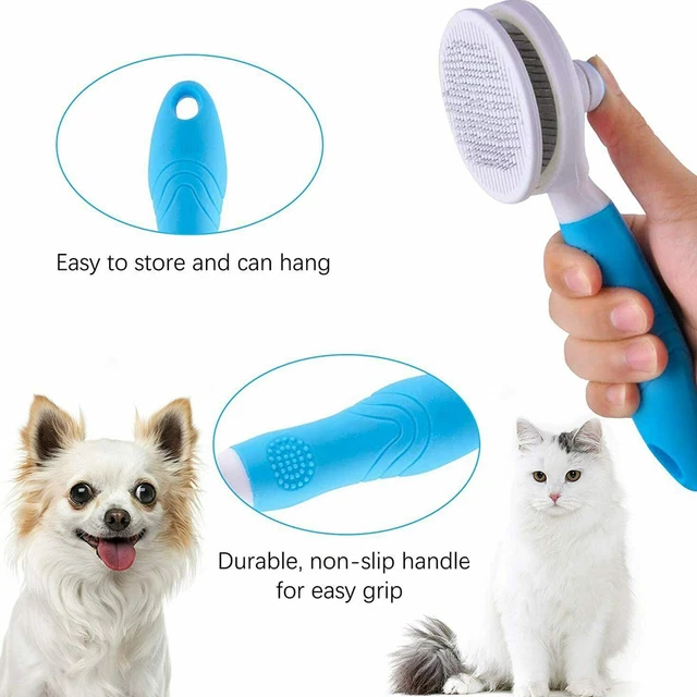 Pet Dog Cat Grooming Self Cleaning Slicker Brush Hair Remover Comb Massage Tool