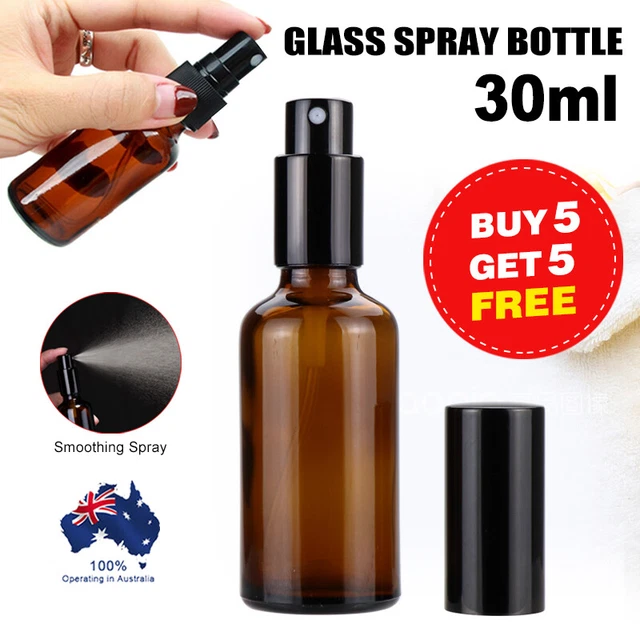 30ml Black Amber Glass Essential Oil Spray Roller Bottles Mist Sprayer Container
